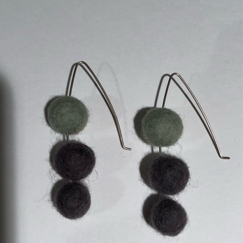 Sterling Silver And Felt Earrings